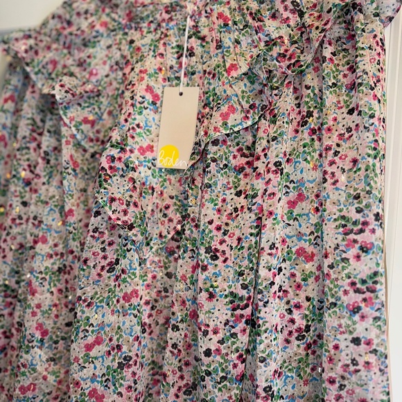 Boden Ditsy Print Floral Blouse Metallic Fleck Sparkle sz XL ( us 16-18) - Picture 2 of 8